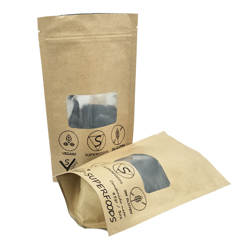 牛皮紙復合鋁箔開窗自封自立貼骨袋